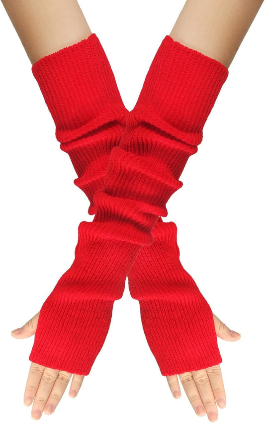 Knitted Red Arm Sleeves - Winter Edition